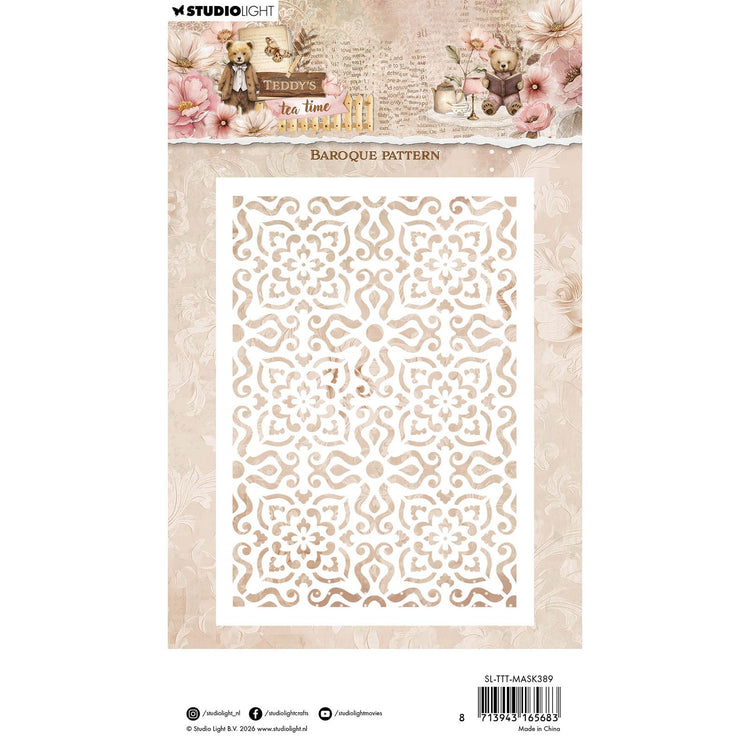 Studio light • teddy's tea time mask stencil baroque pattern