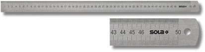 Sola stalen lineaal 500x30x1mm rvs lsb500, dubbelzijdige maatverdeling mm cm - 56104401 - 56104401