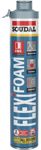 Soudal flexifoam click fix | elastisch pu schuim | blauw | 750 ml - 118318