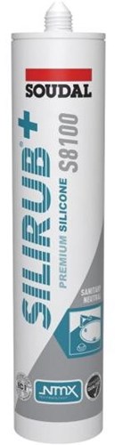 Soudal silirub+ s8100 neutraal | sanitairkit | tranparant grijs | 300 ml - 135729