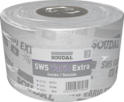 Soudal sws vario extra | vochtregulerende folie | 100 mm x 30 m | wit - 157712