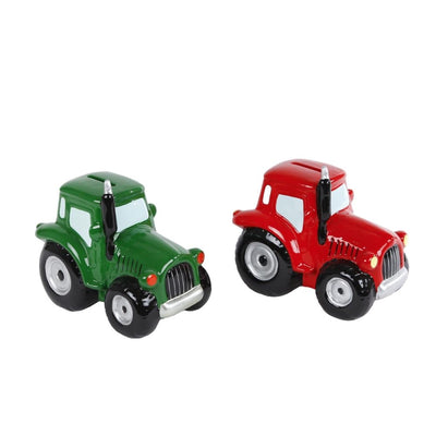 Kids globe spaarpot aardewerk tractor groen