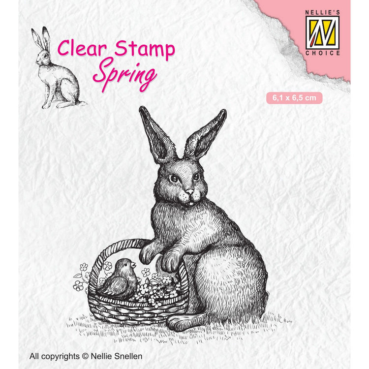 Nellie's choice • spring clear stempels easter hare with basket