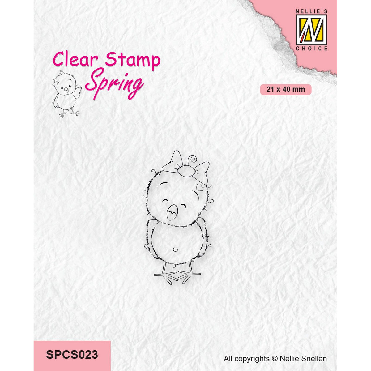 Nellie's choice • spring clear stempels chickies: happy