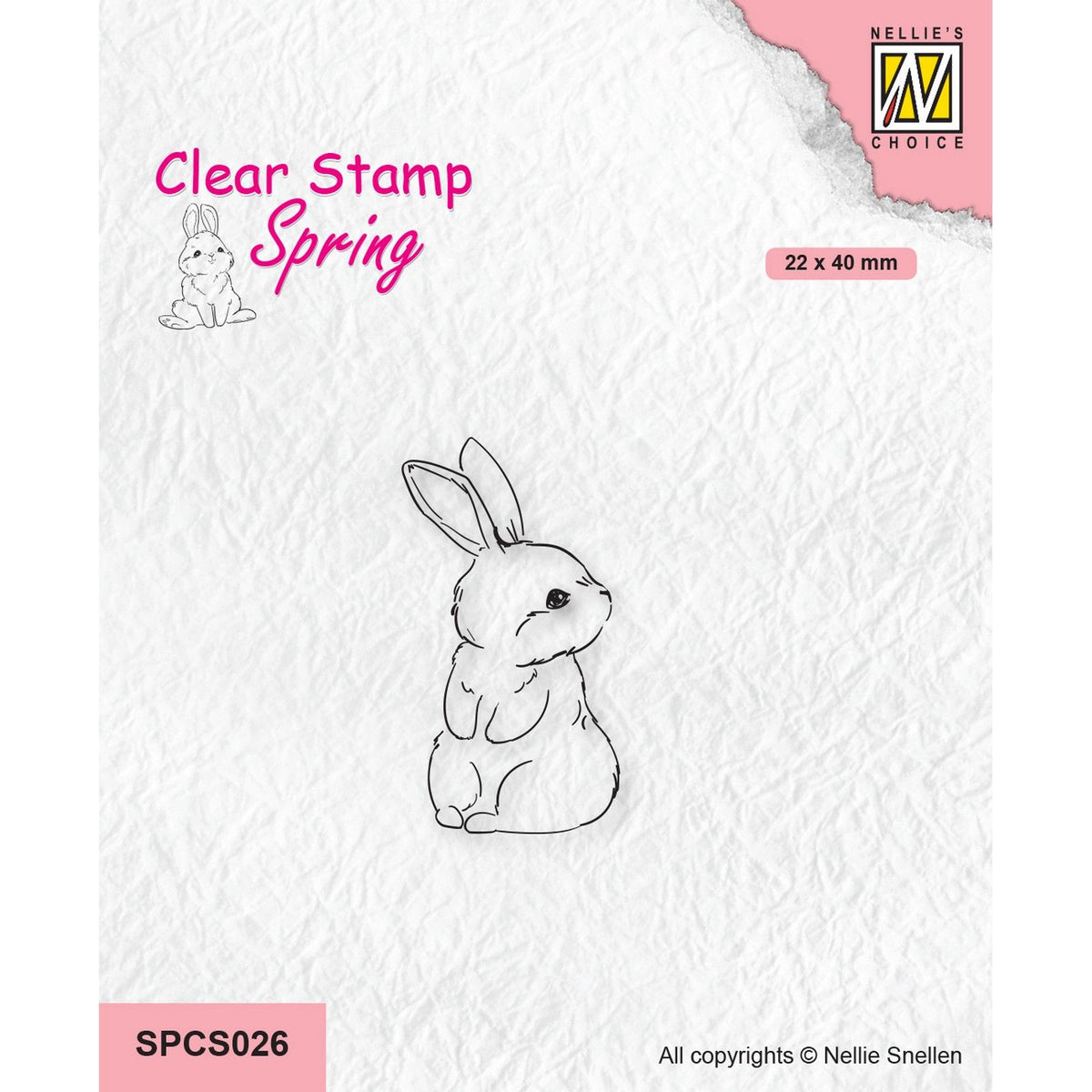 Nellie's choice • spring clear stempels cute rabbit-1