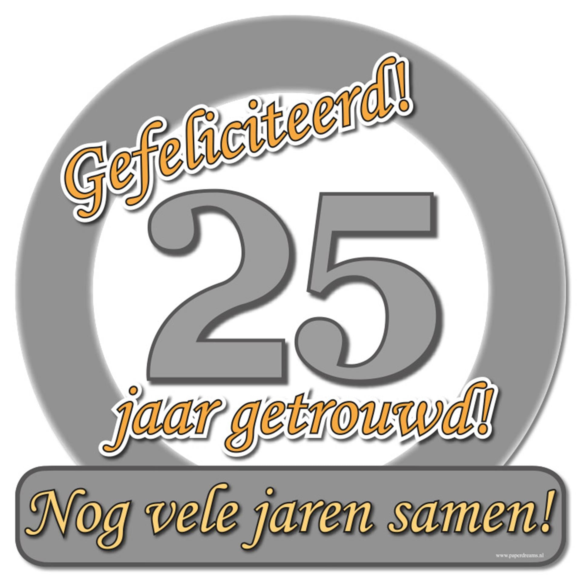 Paperdreams huldeschild-speciaal-25 jr getrouwd