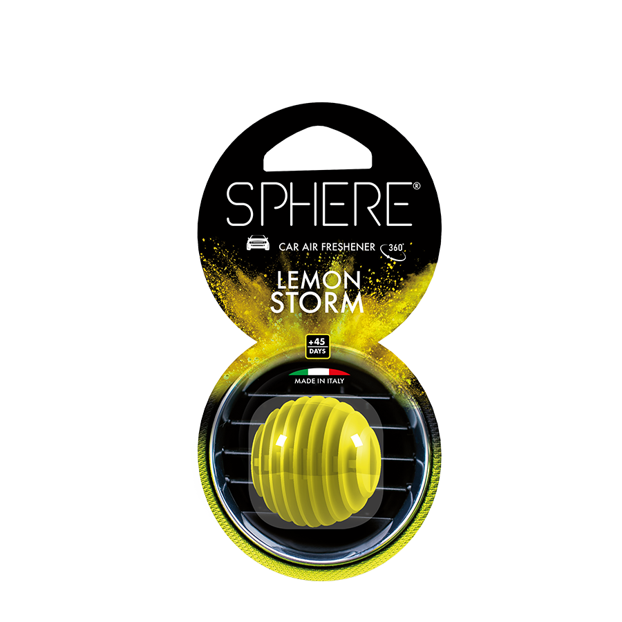 Sphere car air freshener lemon storm