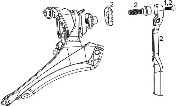 Sram voorderailleur force 22 fr.derail. force 22 2-sp bot.pull braze-on