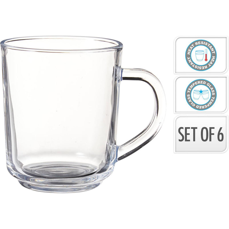 Excellent houseware theeglas gehard glas set van 6st 220ml