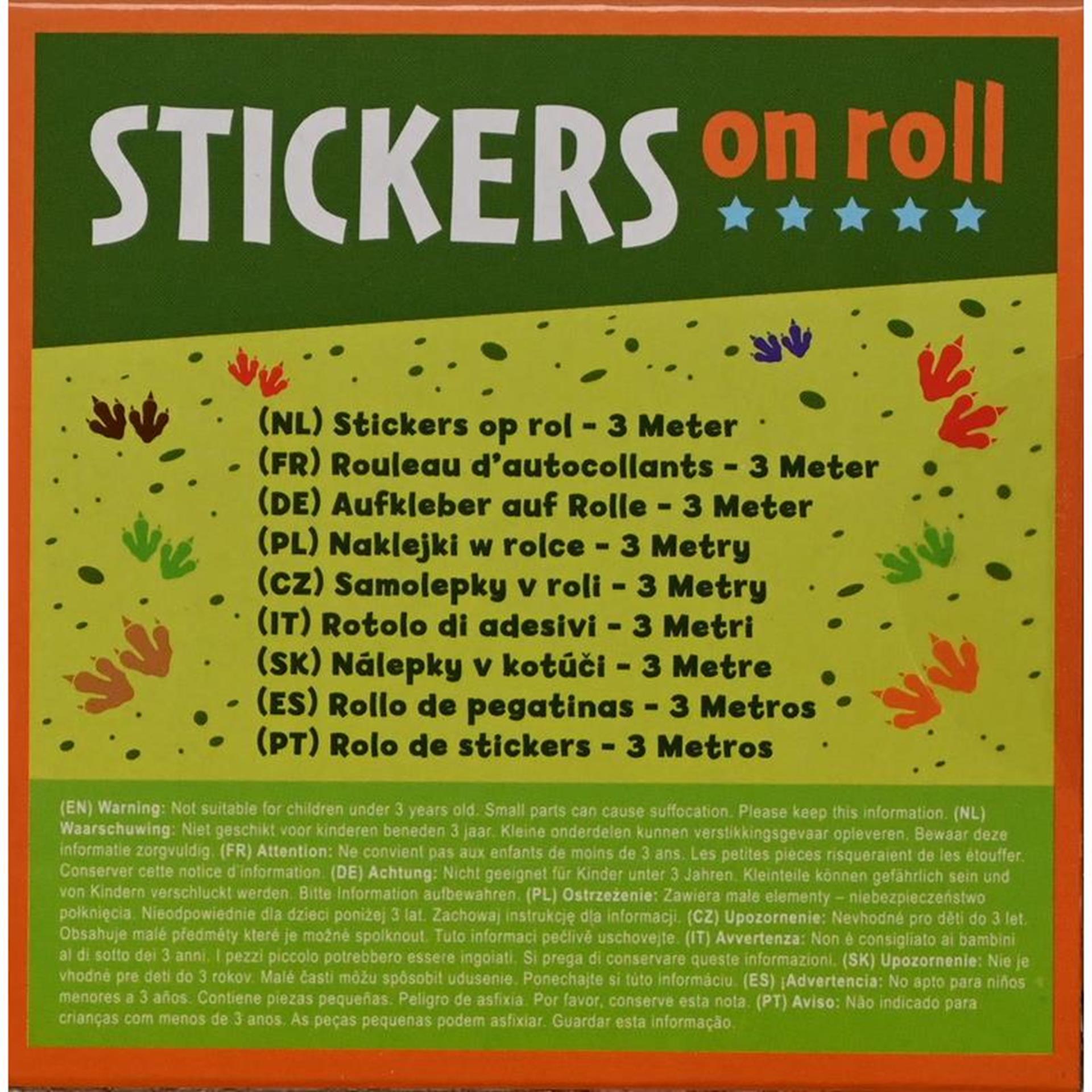 Stickers op rol 3 meter stickerrol, 12 verschillende stickers