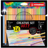 Stabilo arty creative set pen 68 point 88 etui a 24 kleuren, 12 viltstiften en 12 fineliners