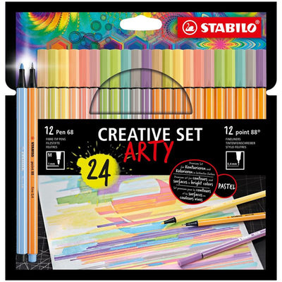 Stabilo creative set - pen 68 point 88 pastel - arty - combi etui 24 stuks