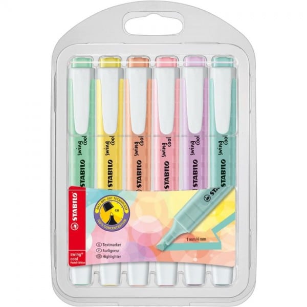 Stabilo tekstmarker swing cool pastel kleurenassortiment pk6