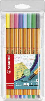 Stabilo point 88 pastel etui 8 stuks - afbeelding 1