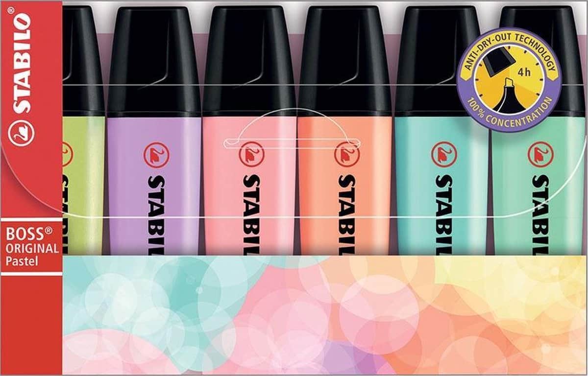 Stabilo tekstmarker boss original kleurenassortiment 6 stuks