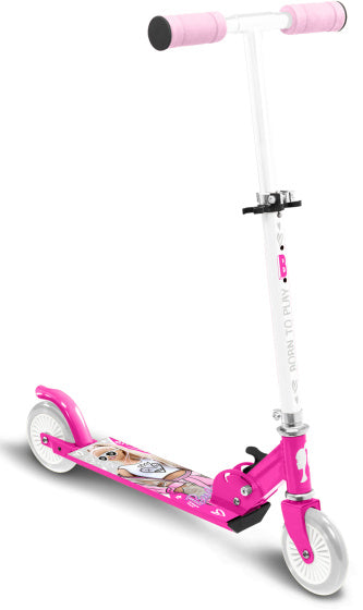 Mattel barbie 2-wiel kinderstep opvouwbaar voetrem roze