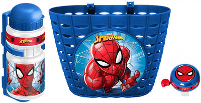 Marvel spider-man kinderfietsaccessoires blauw 3-delig