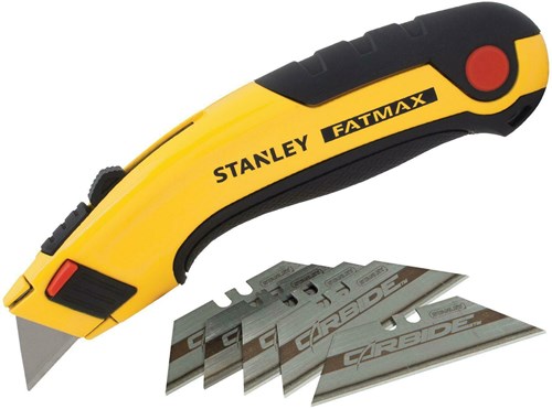 Stanley handgereedschap fatmax uitschuifbaar mes + 5 carbide reservemessen - 7-10-778