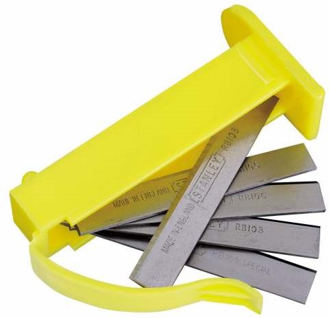 Stanley handgereedschap schaafmesje recht 50mm - 5 stuks kaart - 0-12-378