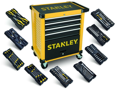 Stanley koffers stanley stht0-80442 | gereedschapswagen | 4 lades - gevuld met 9 modules - stht0-80442