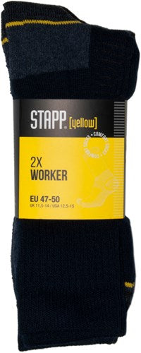 Stapp yellow worker 2-pack sokken 4415 | 499 marine | maat 42 - 38.134.006.01
