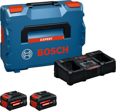 Bosch blauw 18v 8,0ah accu starterset exba18v-80 2-320 | 2x exba18v-80 + lader exal18v2-320 - 1600a0373x