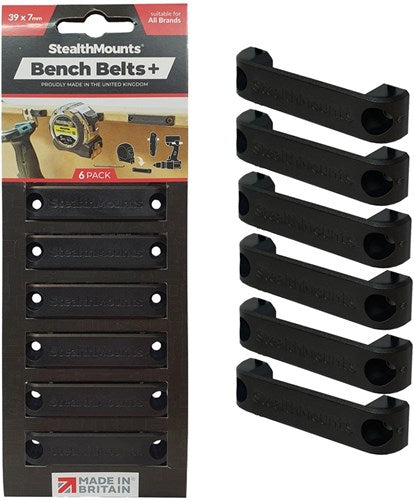 Stealthmounts bankriem | zwart | 6 stuks - bb-pl-blk-6