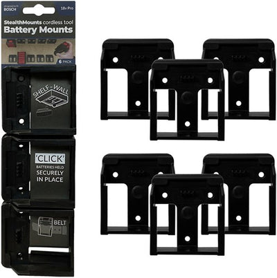 Stealthmounts batterijhouders voor bosch 18v | zwart | 6 stuks - bm-bo18-6