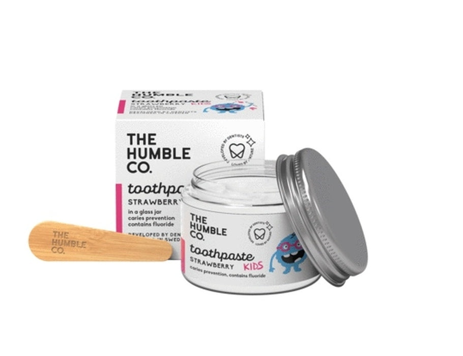 The humble co. kindertandpasta zero waste - aardbei met fluor - 50ml