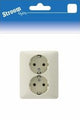 Stroomlijn inbouw stopcontact ra peha dubbel creme - 6602016