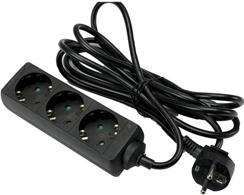 Stroomlijn tcd ra 3-voudig 3 meter snoer zwart - 6672282
