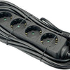Stroomlijn tcd ra 4-voudig 1,5 meter snoer zwart 6672399