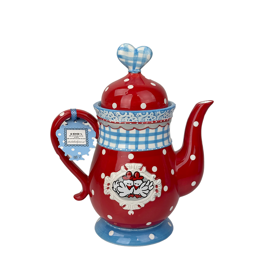 Studio koekepeer theepot 1l rood