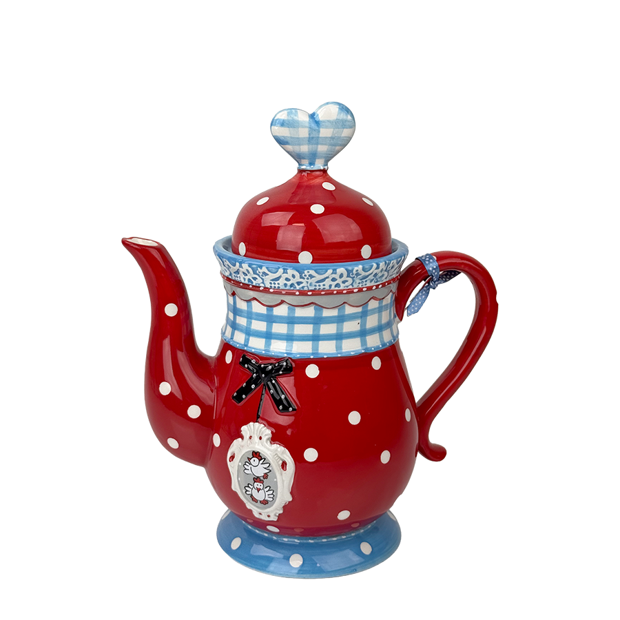 Studio koekepeer theepot 1l rood
