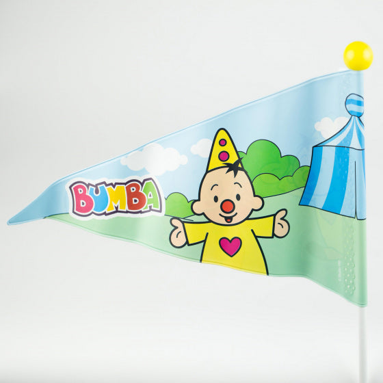 Studio 100 fietsvlag bumba junior 150 cm vinyl wit geel 2-delig