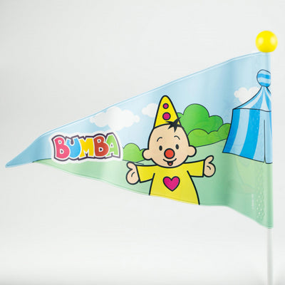 Studio 100 fietsvlag bumba junior 150 cm vinyl wit geel 2-delig