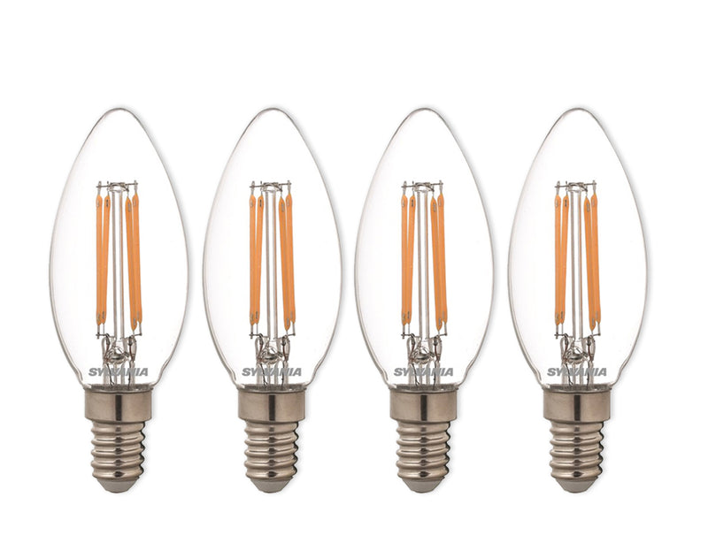 Sylvania ledlamp - e14 - 470 lm - kaars - helder - 4 stuks