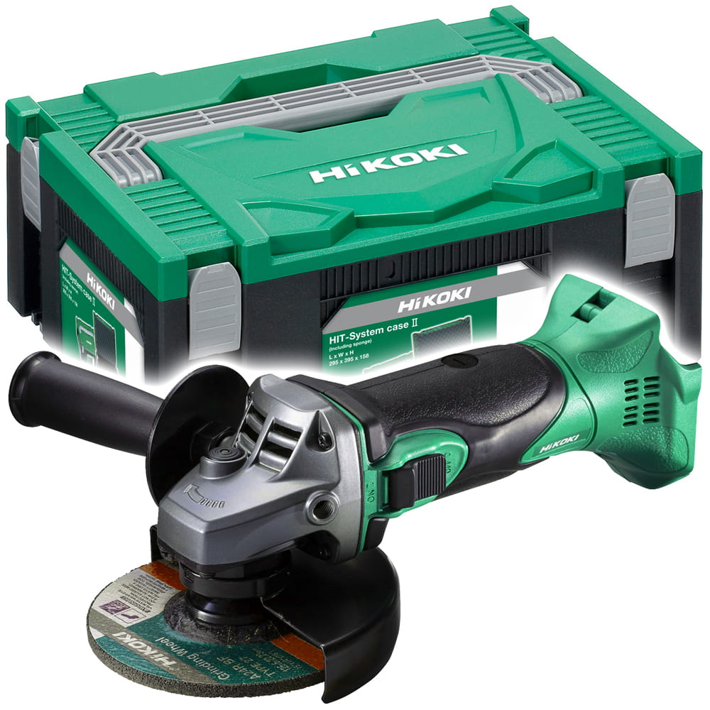 Hikoki g18dsl2w3z | 125mm accu haakse slijper | 18 v | body | zonder accu's laders | in systainer - g18dsl2w3z