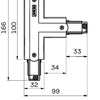 Enzo t-stuk rechts vast 90gr tbv. rail 3-fasen zwart - 5050065