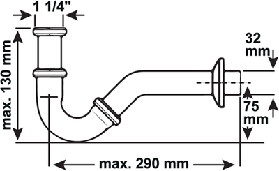 Cornat bidetsifon messing ch 1 1 4 215 - t317503