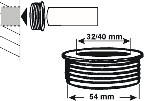 Cornat rubbernippel reductie 54mm - 32 40 - t318508