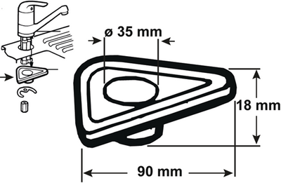 Cornat verstevigingsplaat voor kranen pvc - t351901