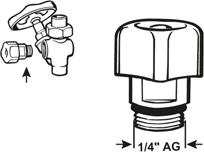 Cornat aftapkraantje voor stopkraan 1 4m - t571500
