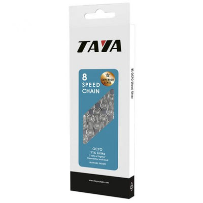 Taya Ketting octo 1 2x3 32 7-8 speed 116 schakels zilver