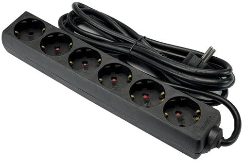 Enzo tcd ra 6-voudig 1,5m snoer zwart - 6672630