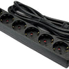 Enzo tcd ra 6-voudig 5m snoer zwart - 6672632