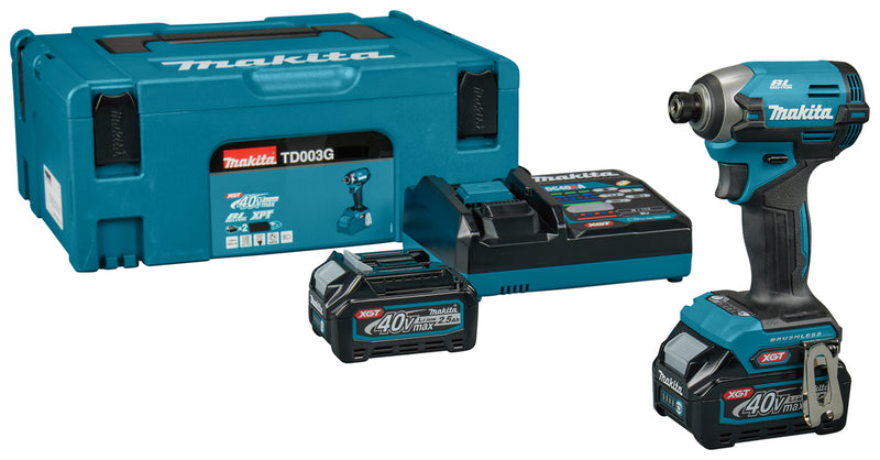 Makita td003gd201 | accu slagschroevendraaier | 40v max | 2 x 2.5 ah accu + lader - td003gd201