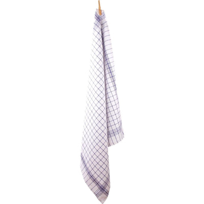 Theedoek ruit blauw 70x70cm 12st