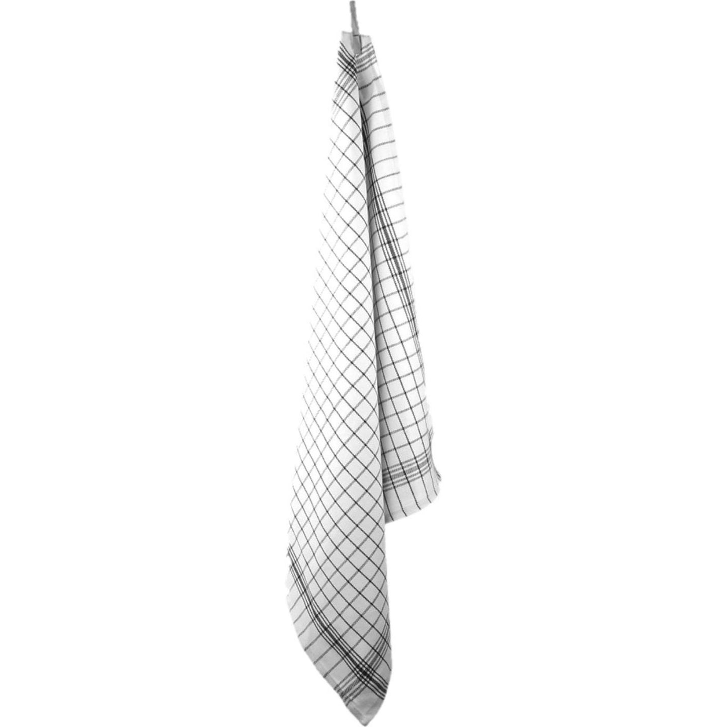 Theedoek ruit zwart 70x70cm pak a 12