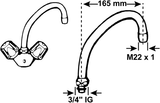 Cornat zwenkuitloop eengatskraan 200mm - tec351204 - afbeelding 2